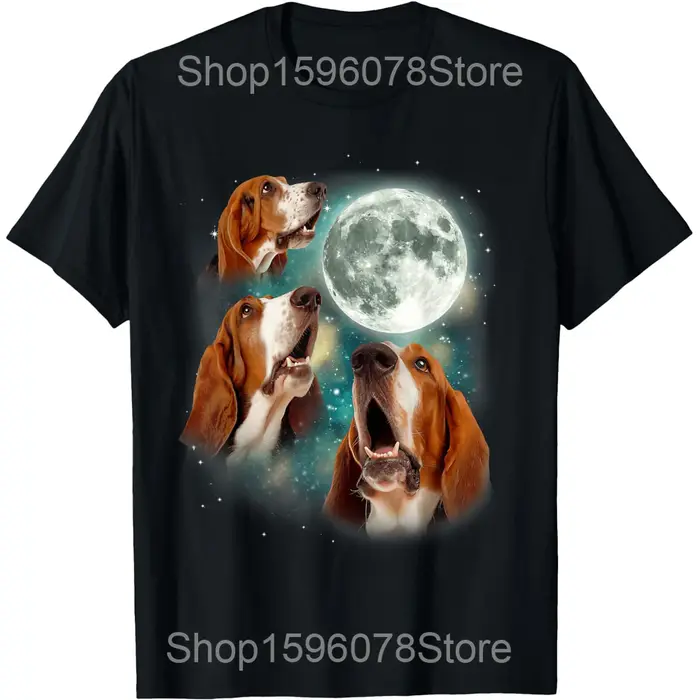T-shirts drôles Basset Hound Father Dog The Houndfather pour hommes en coton, humoristiques, streetw