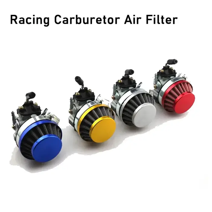 Carburateur de course avec filtre à air pour vélo, mini VTT, 2 temps, 49cc, 50cc, 60 cc, 66 cc, 80cc