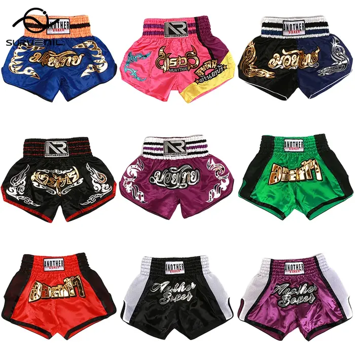 Short de boxe thaïlandaise pour enfants et adultes, short Muay Thai, short de boxe en satin, arts ma