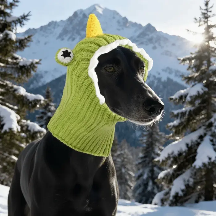 Cuccion habiller chaud chien couvre-tête dessin animé mode animal tricoté chapeau confortable doux animal de compagnie apaisant couvre-chef fête pour animaux de compagnie