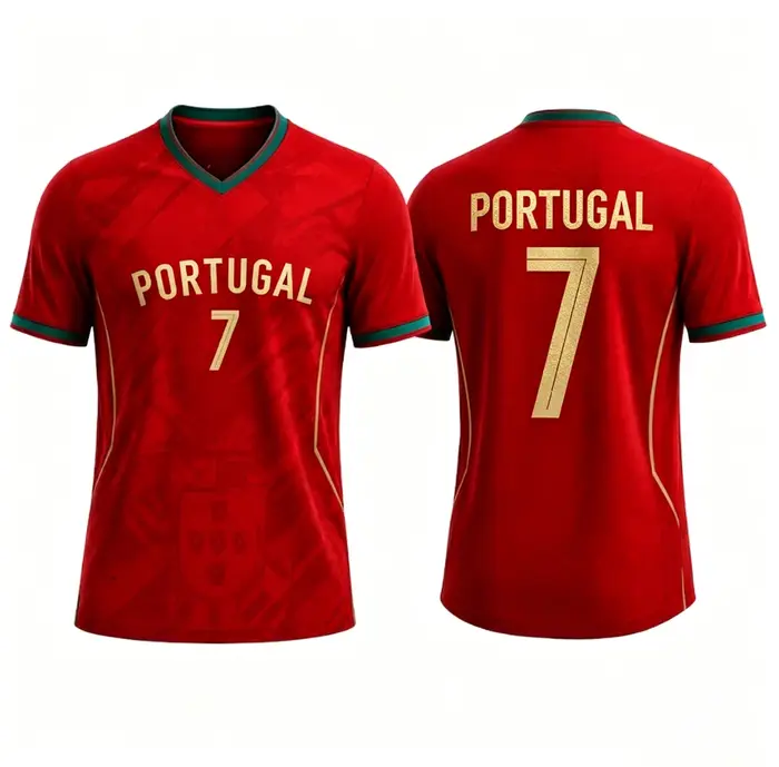 Maillot de football Portugal 2026 Homme Femme Respirant Séchage Rapide T-shirt Sport Décontracté Pol