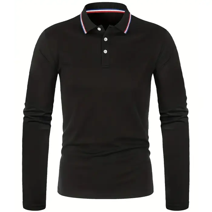 Hommes Printemps et Automne Casual Respirant Confortable Polo Vente Chaude De Mode Hommes D'affaires