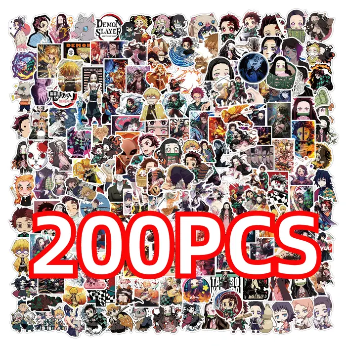 100/200 pièces dessin animé démon Slayer autocollants pour ordinateur portable valise Skateboard gui