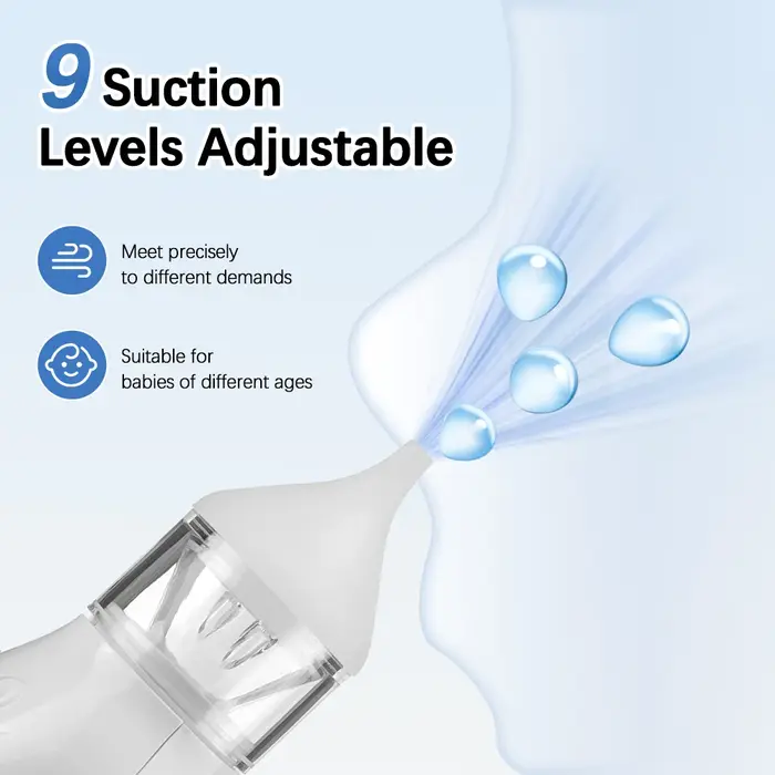 Aspirateur Nasal électrique pour bébé, à faible bruit, 9 niveaux d'aspiration, nettoyeur de nez Rech