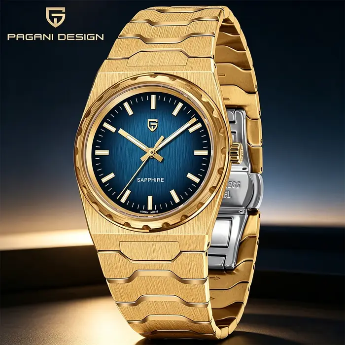 Montre homme PAGANI DESIGN ultra-mince 7mm série 222 saphir étanche acier inoxydable PDYS020