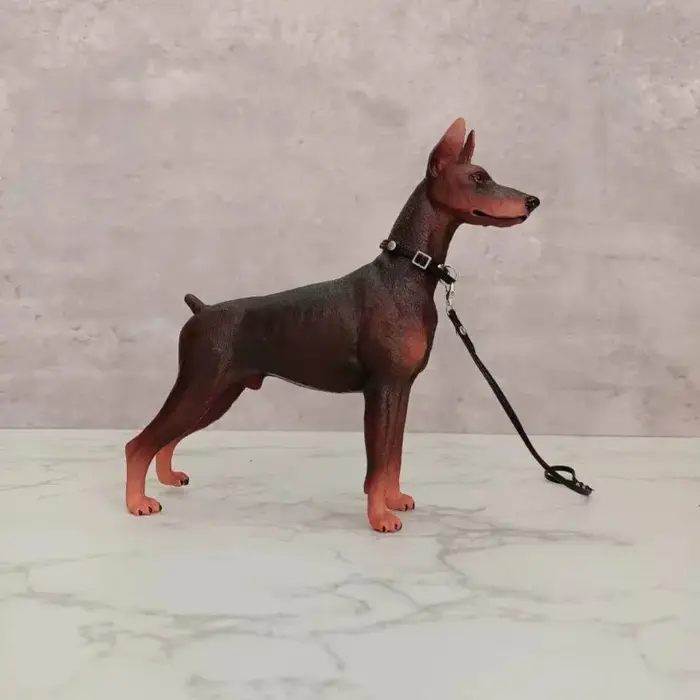 Modèle d'animal de simulation Doberman, chien soldat 1/6, accessoires de scène et accessoires pour figurines d'action de 12 pouces, ornements