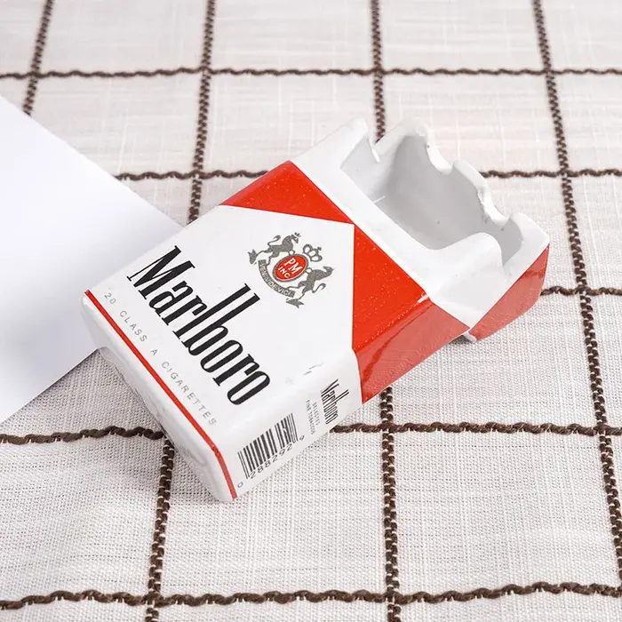 Cendrier en céramique Marlboro, cendrier portable pour usage domestique, accessoires pour fumeurs, d