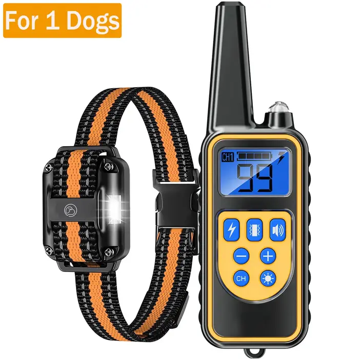 Collier Électrique Anti-Aboiement pour Chien, Étanche, avec Télécommande, Dispositif Rechargeable, T