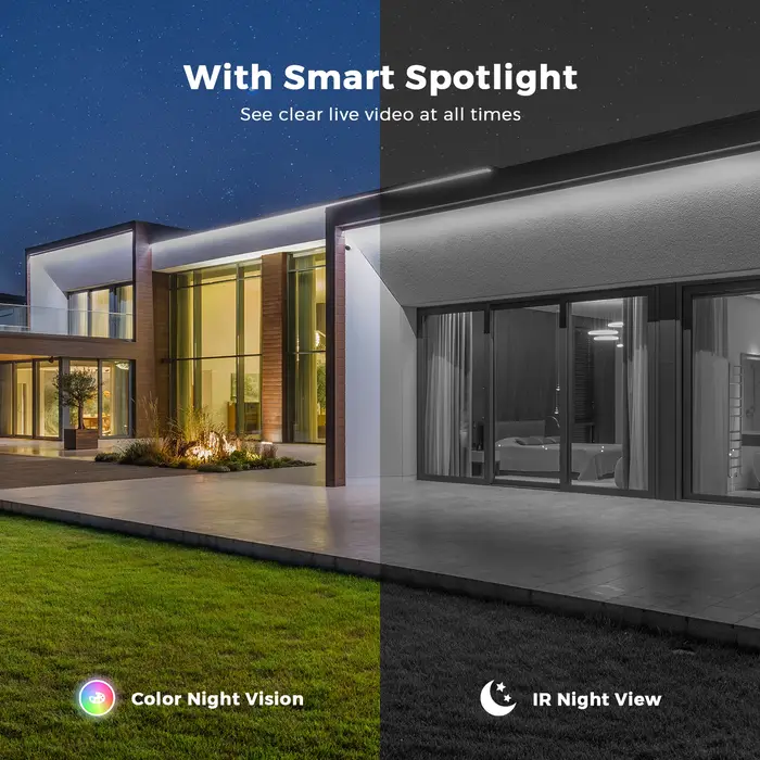 Caméra sécurité WiFi ICSEE 4MP2K vision nocturne - Détection humaine IA audio bidirectionnel - Surveillance maison