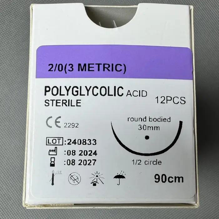 Fil de Suture absorbant pour chien de compagnie, Sutures chirurgicales vétérinaires PGA avec aiguill