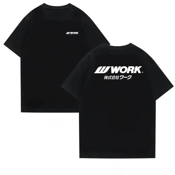 Travail d'été à manches courtes classique roue course sponsor vêtements jante voiture mode T-shirt m