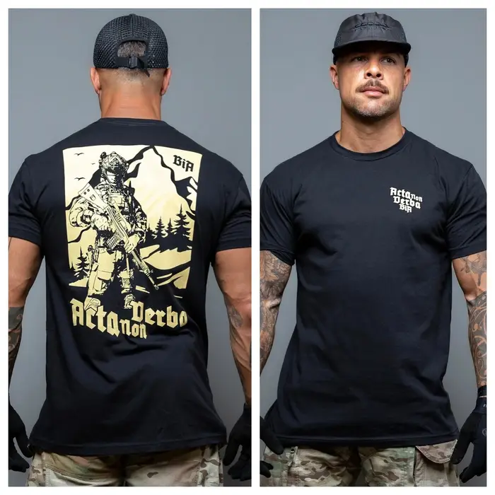 T-shirt décontracté d'été style artistique tactique Acta Non Verba haut de gamme pour hommes et femmes collection 2026 adaptable à toutes les saisons et occasions quotidiennes