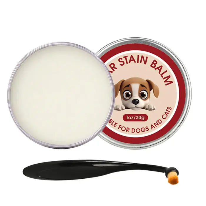 Baume Nettoyant Anti-Taches Lacrimales pour Chiens 40g avec Brosse – Nettoyant Oculaire pour Chiots 