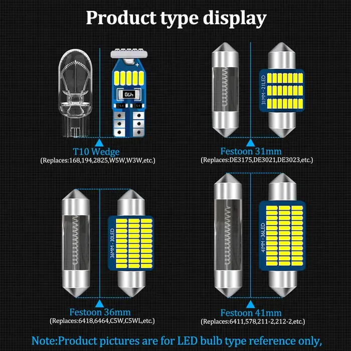 AENVTOL-Éclairage intérieur LED pour Toyota CorTrustE150, E180, 2003, 2009, 2010, 2013, 2014, 2015, 