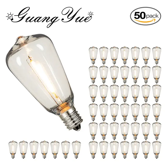 Ampoule LED rétro ST38 E12 110V 220V 1W, en plastique, à intensité variable, incassable pour jardin,
