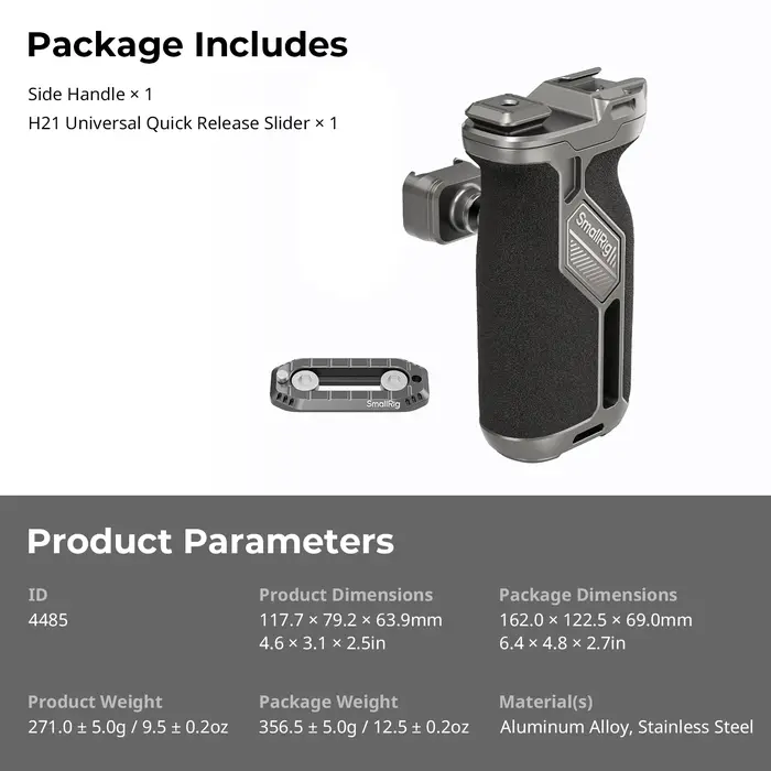 SmallRig-Kit de poignée latérale rotative à dégagement rapide HawkLock H21, curseur universel pour p