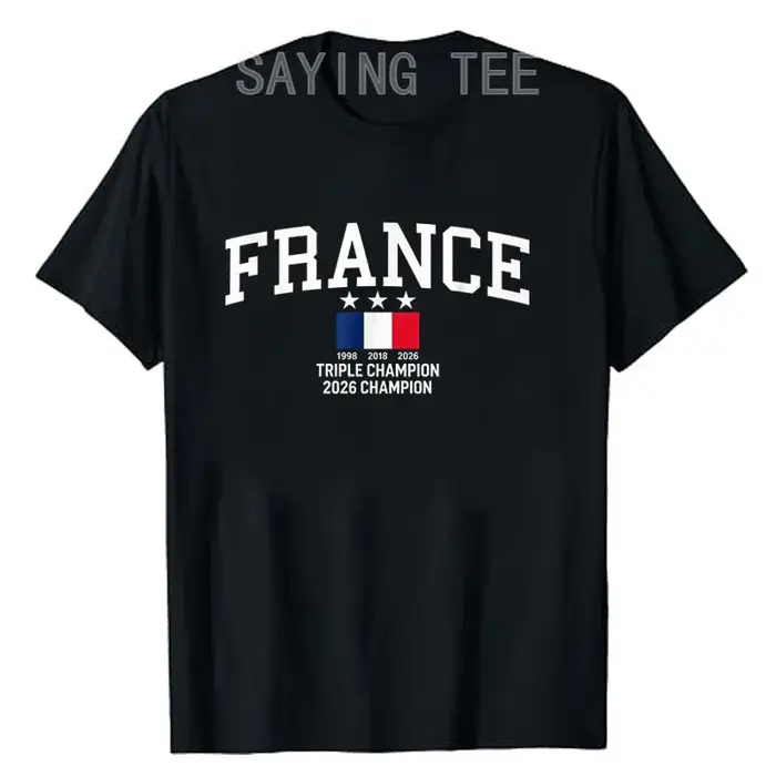 T-shirt de champion de football de France 1998, 2018, 2026, drapeau français, vêtements graphiques p