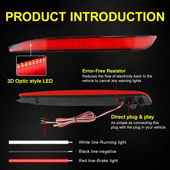 LED réflecteur de voiture feux de freinage arrière pour Mazda 3 2010 2011 2012 2013 2014 2015 pare-c