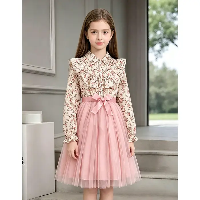 Robe de Style paysan pour filles de 8 à 12 ans