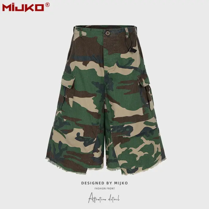Shorts de travail camouflage MIJKO, style jeune et ludique, coupe décontractée, cargo, pour activité