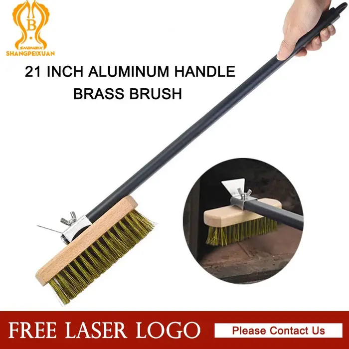 SHANGPEIXUAN Brosse de nettoyage professionnelle en cuivre pour four à pizza et gril domestique, ave