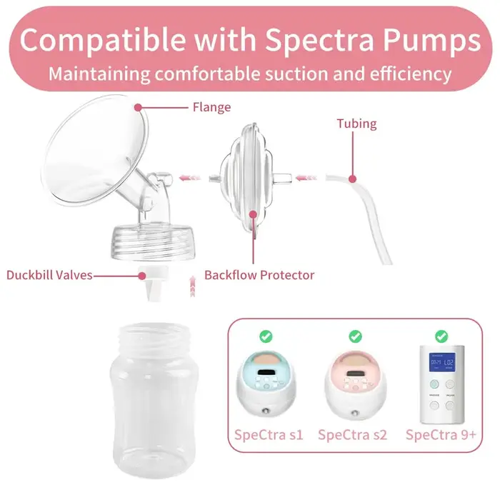 Pièces de pompe compatibles avec le tire-lait Spectra S1/S2/9Plus, ensemble complet de pièces de rec