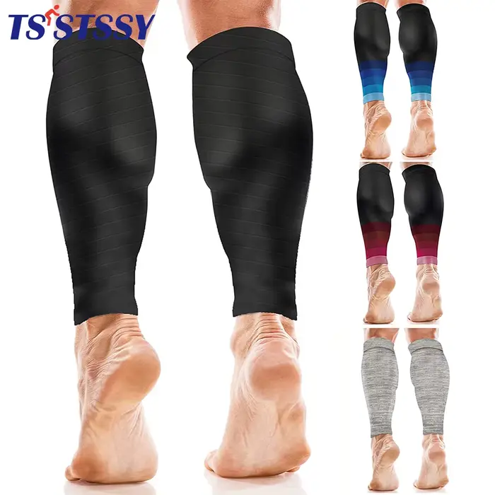 1 paire de manchons de Compression de mollet de sport, attelle de tibia, chaussettes de Compression 