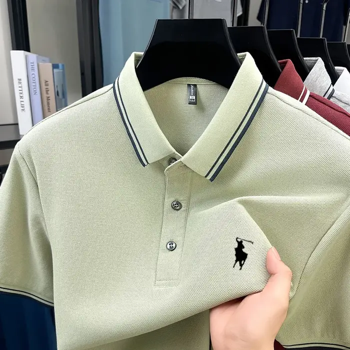 Polo d'été de luxe pour homme, broderie poney exquise, respirant, confortable au quotidien, en pur c