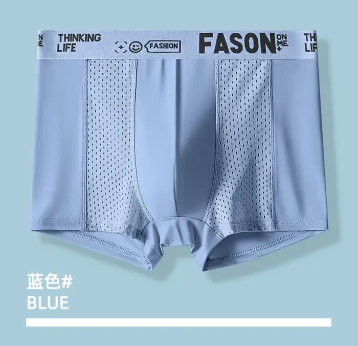 Sous-vêtements pour hommes, vente en gros d'usine, sous-vêtements respirants en soie glacée, jambes 