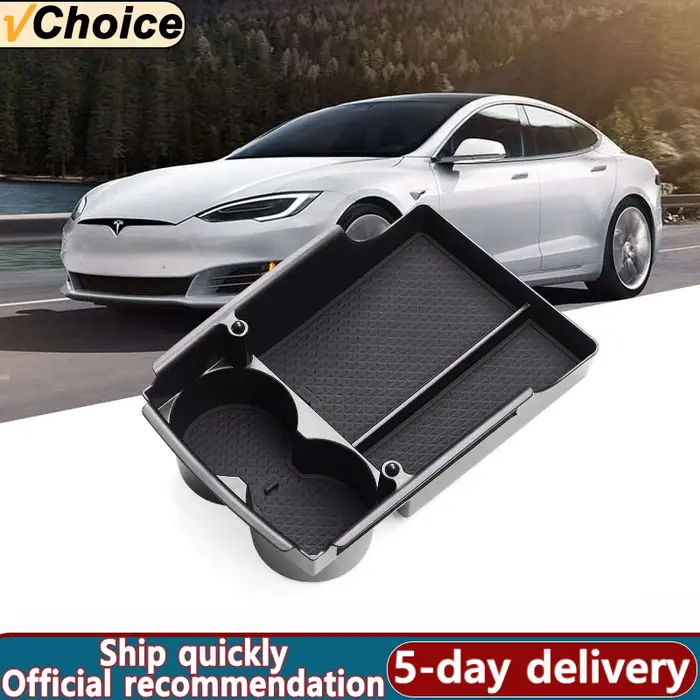 Organisateur de Console centrale pour Tesla modèle S modèle X, support de verre, boîte de rangement 