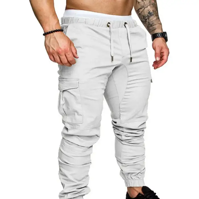Pantalon cargo jogger homme ajusté - Taille XS à 4XL avec cordon de serrage et poches pratiques