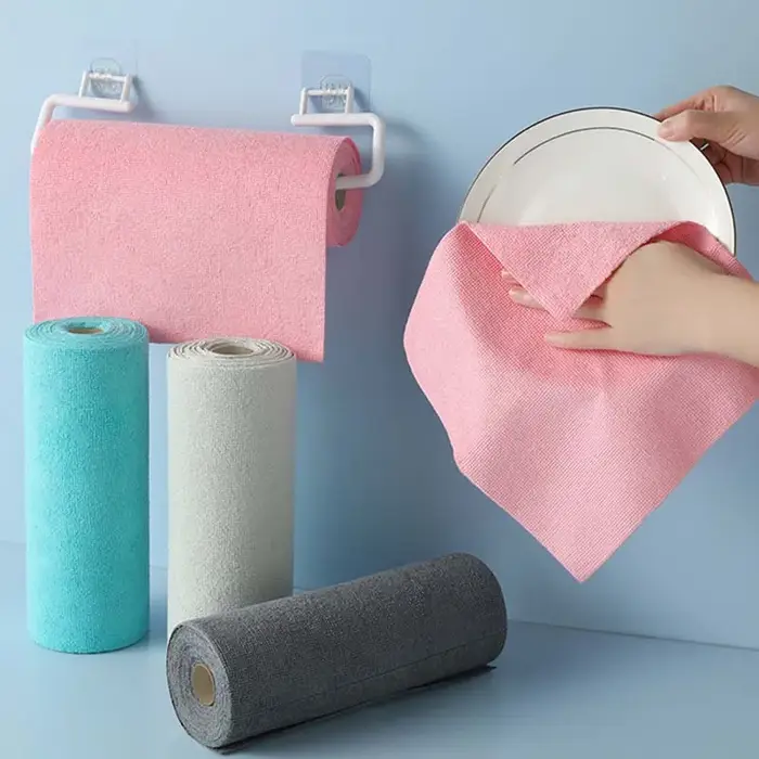 Rouleau de chiffon de nettoyage à déchirer – Serviette à vaisselle réutilisable et durable pour la cuisine