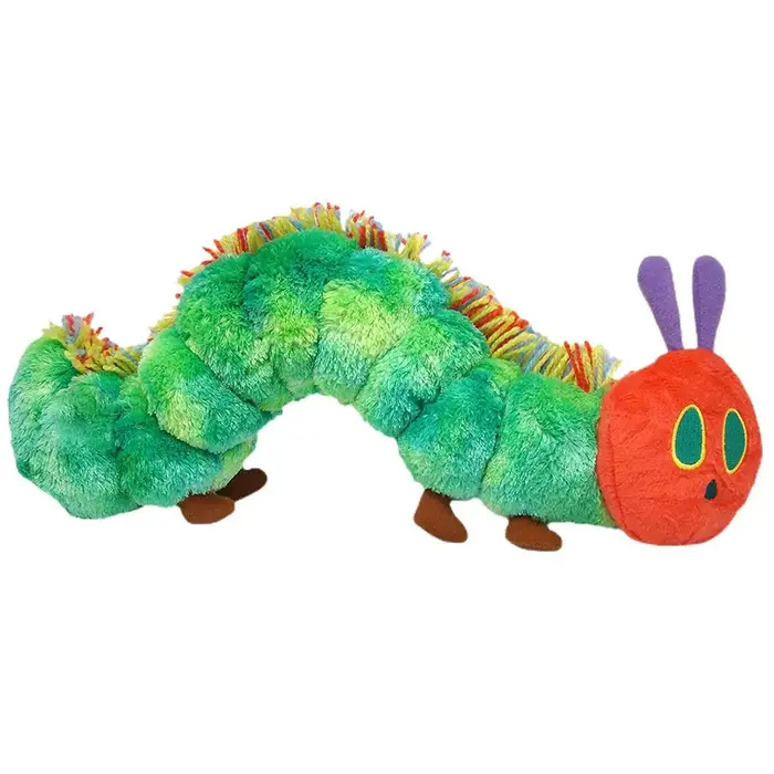 Jouet doux chenille de 22CM, poupées d'animaux en peluche en coton vert, joli cadeau créatif très af