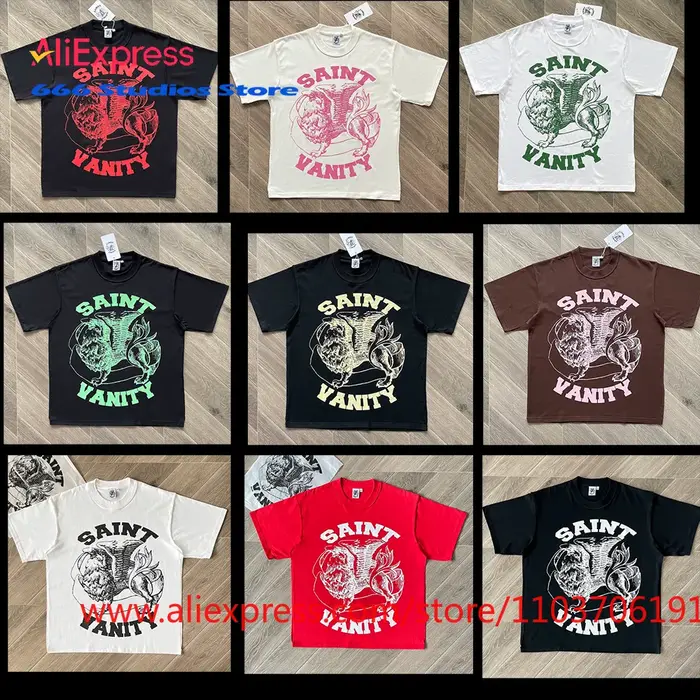 Tshirt Saint Vanity style americain col rond coton respirant pour homme quatre saisons quotidien