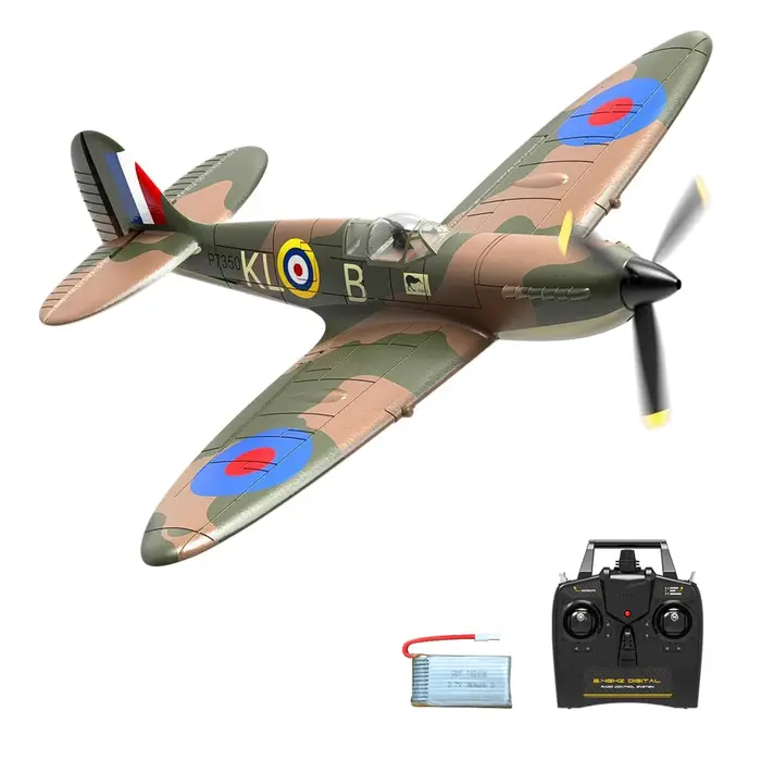 Nouveau Spitfire RC avion 2.4G 4CH 6 axes EPP 400mm envergure RC chasseur avec stabilisateur Xpilot une clé voltige RTF