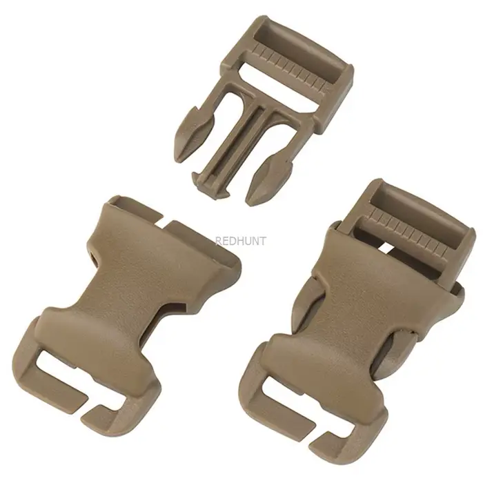 QASM 2pcs 2.5CM Secure and Reliable Tactical Quick-Release Buckles Side Release 