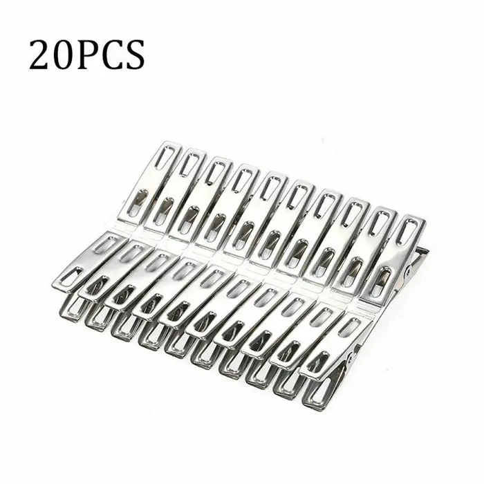 Pince à linge en acier inoxydable pour vêtements, manteaux, pantalons, avec clip de fixation et pinc