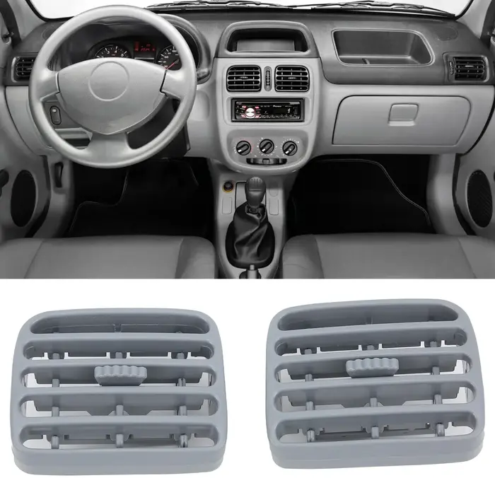 Grille de ventilation centrale gris, accessoire d'intérieur de voiture de remplacement pour Clio II/