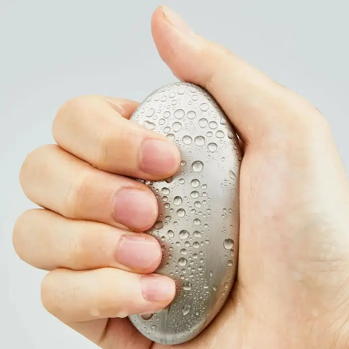 Savon en acier inoxydable | Retirez les odeurs de mains fortes comme l'oignon et l'ail | Gadget d'élimination des odeurs de cuisine (ovale)