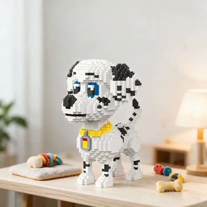 Blocs de construction pour chiens mignons en plastique ABS pour passionnés de construction et d'animaux, cadeau original pour occasions spéciales, améliore la communication et la créativité