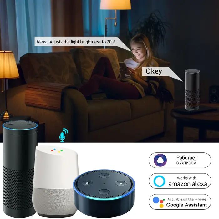 Ampoule LED Tuya Smart WiFi, E14, candel Light, 5W, 7W, 9W, 220V, lampe RVB à intensité variable, co