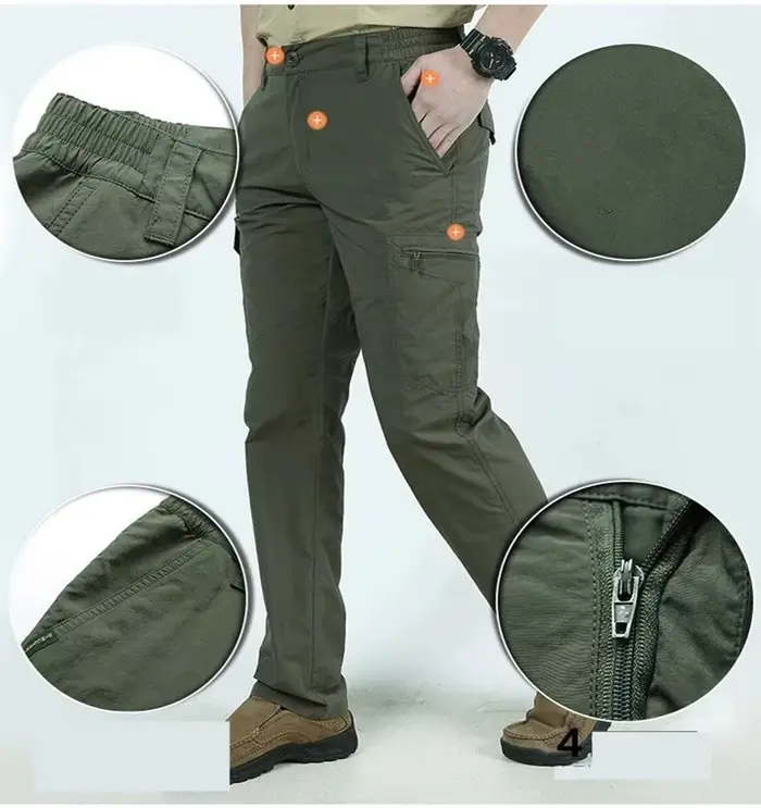 Pantalon cargo léger homme séchage rapide - Imperméable pour activités outdoor et tactiques