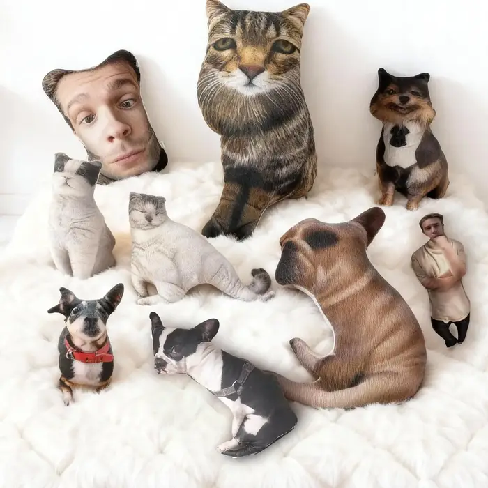 Coussin personnalisé pour animaux de compagnie - Coussins mignons pour chiens et chats avec photo am