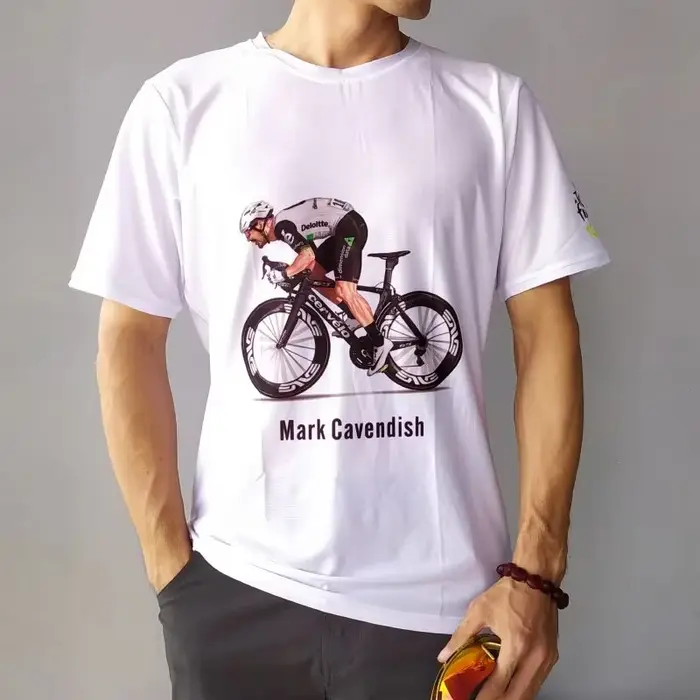 T-shirt en pur coton pour cycliste de l'équipe Tour de France, vêtement de cyclisme personnalisé, ti