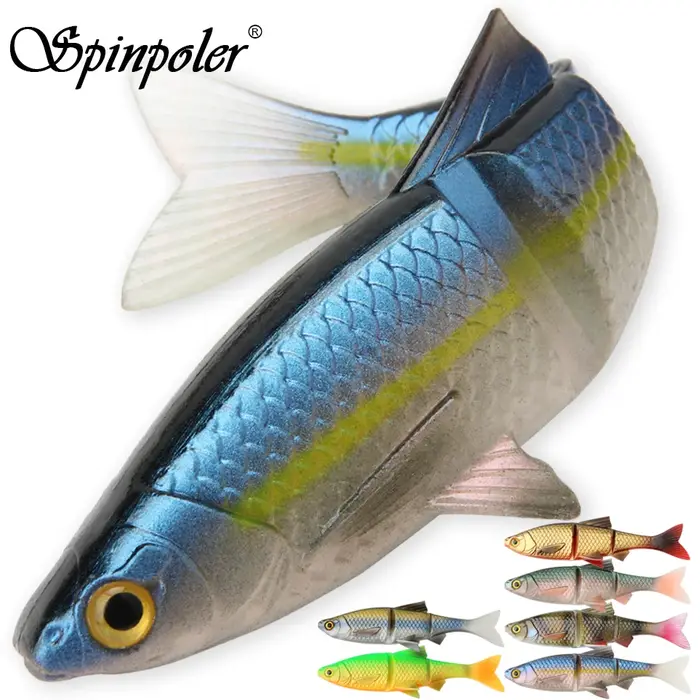 Spinpoler 3 articulé 3D appât coulant leurre 8 cm 9.6 cm 13 cm appât de pêche souple Swimbait broche