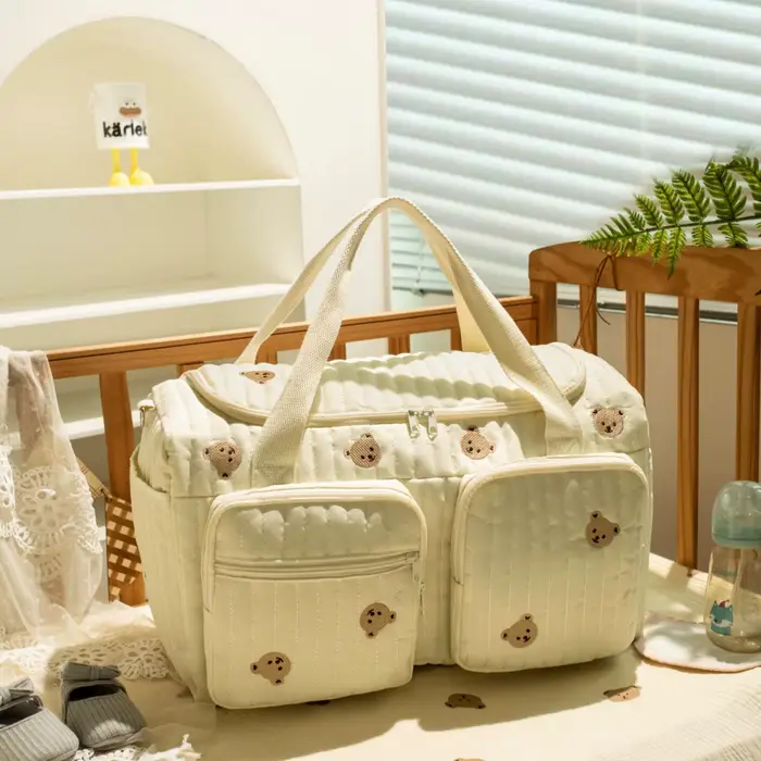 Sac à langer grande capacité pour femme, sac à bandoulière en coton pour bébé, sac de maternité pour