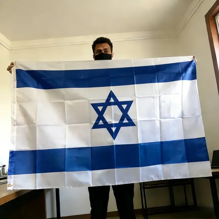 Drapeau d'Israël 150x90cm 3x5 FT דגל ישראל Polyester Double couture Décoration intérieure et extérie