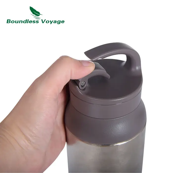 Boundless Voyage-Bouteille isotherme en titane avec couvercle à crochet, thermos isolé, grande capac