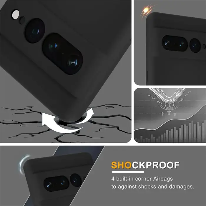 Coque téléphone silicone liquide ultra slim Google Pixel 10 9 8 Pro XL charge sans fil antichoc protection étui
