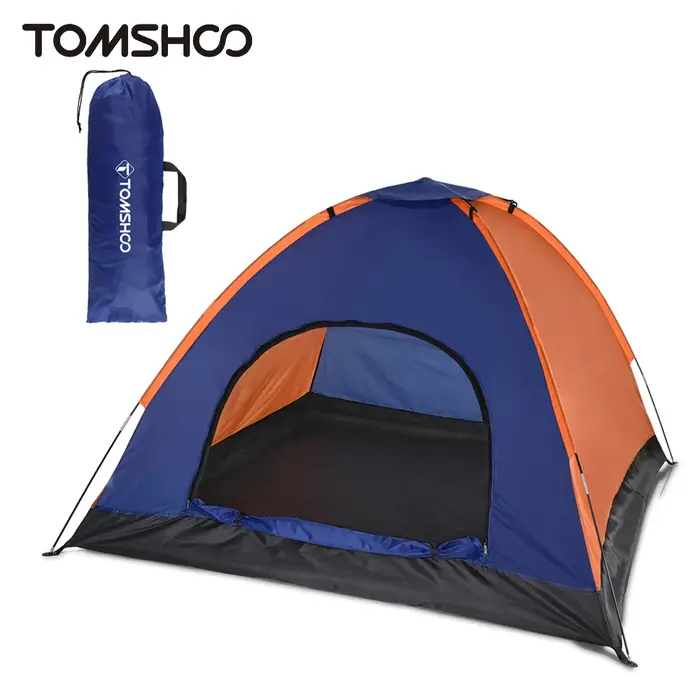 TOMSHOO – tente de Camping légère pour 3 à 4 personnes, tente de randonnée en plein air avec mouche 